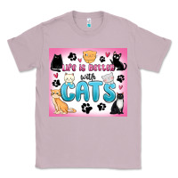 Lilac life is better with cats Classic Tee - MaliasSmallBusiness