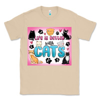 Mushroom life is better with cats Classic Tee - MaliasSmallBusiness