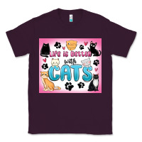 Plum life is better with cats Classic Tee - MaliasSmallBusiness
