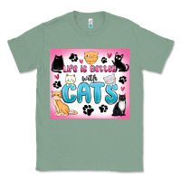 Sage life is better with cats Classic Tee - MaliasSmallBusiness