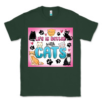Sports Green life is better with cats Classic Tee - MaliasSmallBusiness