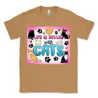 Toasted Coconut life is better with cats Classic Tee - MaliasSmallBusiness