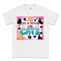 White life is better with cats Classic Tee - MaliasSmallBusiness