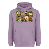 Lavender safari cartoon characters coffee cups Heavyweight Hoodie - Zillion Design Studio