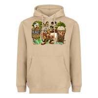 Mushroom safari cartoon characters coffee cups Heavyweight Hoodie - Zillion Design Studio