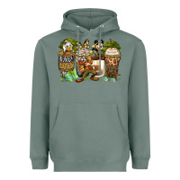 Safari Cartoon Characters Coffee Cups Heavyweight Hoodie | Teevron