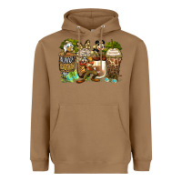 Toasted Coconut safari cartoon characters coffee cups Heavyweight Hoodie - Zillion Design Studio