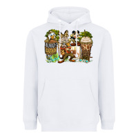 White safari cartoon characters coffee cups Heavyweight Hoodie - Zillion Design Studio