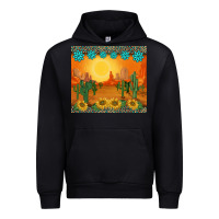 Black western sunset cactus sunflowers gemstones leopards Urban Hoodie - BarkalooDesign