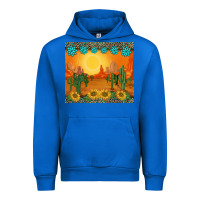 Cobalt western sunset cactus sunflowers gemstones leopards Urban Hoodie - BarkalooDesign