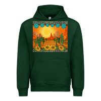 Forest Green western sunset cactus sunflowers gemstones leopards Urban Hoodie - BarkalooDesign