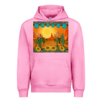 Fuchsia Pink western sunset cactus sunflowers gemstones leopards Urban Hoodie - BarkalooDesign