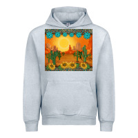 Heather Grey western sunset cactus sunflowers gemstones leopards Urban Hoodie - BarkalooDesign