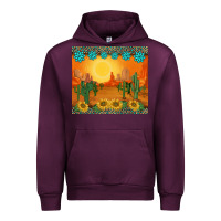 Mauve Wine western sunset cactus sunflowers gemstones leopards Urban Hoodie - BarkalooDesign