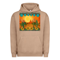 Pigment Burro western sunset cactus sunflowers gemstones leopards Urban Hoodie - BarkalooDesign