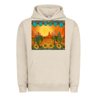 Pigment French Oak western sunset cactus sunflowers gemstones leopards Urban Hoodie - BarkalooDesign
