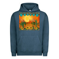 Pigment Midnight Navy western sunset cactus sunflowers gemstones leopards Urban Hoodie - BarkalooDesign
