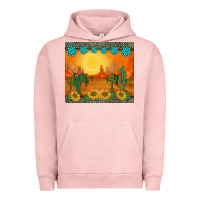 Pigment Salmon western sunset cactus sunflowers gemstones leopards Urban Hoodie - BarkalooDesign