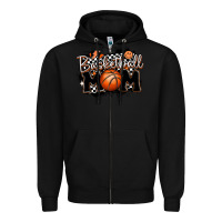 Black basketball mom Zipper Hoodie - MaliasSmallBusiness