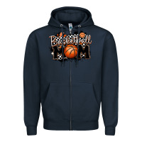 Navy basketball mom Zipper Hoodie - MaliasSmallBusiness