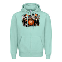 Seafoam basketball mom Zipper Hoodie - MaliasSmallBusiness