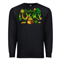 Black feeling lucky Premium Sweatshirt - FaDigitalArtStudio