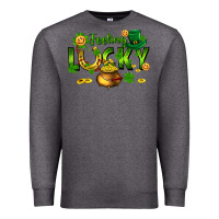 Charcoal Heather feeling lucky Premium Sweatshirt - FaDigitalArtStudio