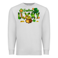 Dove Grey feeling lucky Premium Sweatshirt - FaDigitalArtStudio