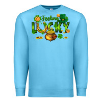Ocean Blue feeling lucky Premium Sweatshirt - FaDigitalArtStudio