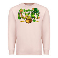 Pale Pink feeling lucky Premium Sweatshirt - FaDigitalArtStudio