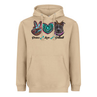 Mushroom peace love pitbull Heavyweight Hoodie - RanaPortraitStore