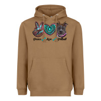 Toasted Coconut peace love pitbull Heavyweight Hoodie - RanaPortraitStore