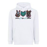 White peace love pitbull Heavyweight Hoodie - RanaPortraitStore