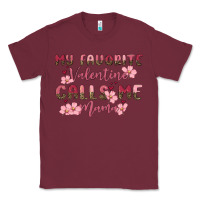 Burgundy my favorite valentine calls me mama Classic Tee - MaliasSmallBusiness