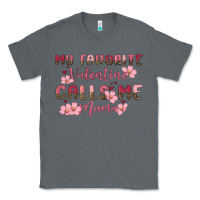 Charcoal Heather my favorite valentine calls me mama Classic Tee - MaliasSmallBusiness