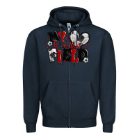 Navy my heart is on that field soccer Zipper Hoodie - MaliasSmallBusiness