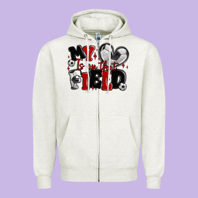 Zipper Hoodie my heart is on that field soccer