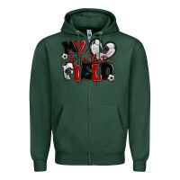 Sports Green my heart is on that field soccer Zipper Hoodie - MaliasSmallBusiness