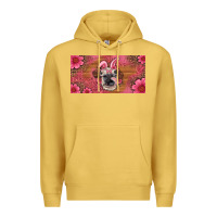 Antique Gold easter heifer with bunny ears and glasses license plate Premium Hoodie - Artiststas