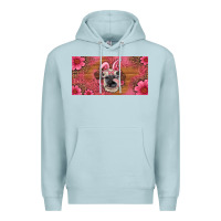 Blue Mist easter heifer with bunny ears and glasses license plate Premium Hoodie - Artiststas