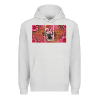 Dove Grey easter heifer with bunny ears and glasses license plate Premium Hoodie - Artiststas