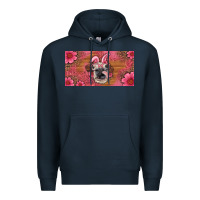 Navy easter heifer with bunny ears and glasses license plate Premium Hoodie - Artiststas