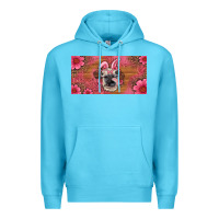 Ocean Blue easter heifer with bunny ears and glasses license plate Premium Hoodie - Artiststas