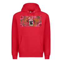 Red easter heifer with bunny ears and glasses license plate Premium Hoodie - Artiststas
