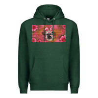 Sports Green easter heifer with bunny ears and glasses license plate Premium Hoodie - Artiststas