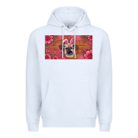 White easter heifer with bunny ears and glasses license plate Premium Hoodie - Artiststas