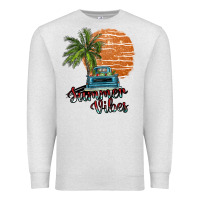 Oatmeal Heather summer vibes Premium Sweatshirt - SublimationCraftShop