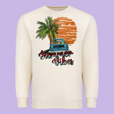 Summer Vibes Premium Sweatshirt Designed By Sublimationcraftshop