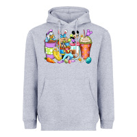 Heather Grey easter cartoon characters coffee cups Heavyweight Hoodie - Zillion Design Studio