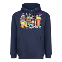 Navy easter cartoon characters coffee cups Heavyweight Hoodie - Zillion Design Studio